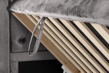 Oppbevaringsseng Alessia med LED-belysning 160x200 - Mørkgrå - Møbler - Senger - Senger med oppbevaring