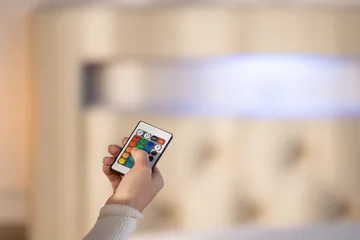 Oppbevaringsseng Alessia med LED-belysning 180x200 - Beige - Møbler - Senger - Senger med oppbevaring