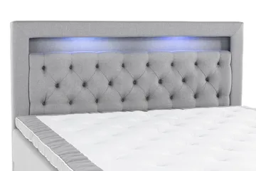 Oppbevaringsseng Alessia med LED-belysning 180x200 - Grå - Møbler - Senger - Senger med oppbevaring