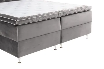 Oppbevaringsseng Alessia med LED-belysning 180x200 - Mørkgrå Fløyel - Møbler - Senger - Senger med oppbevaring