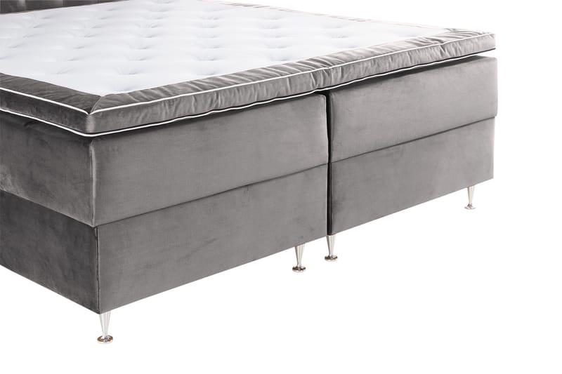 Oppbevaringsseng Alessia med LED-belysning 180x200 - Mørkgrå Fløyel - Møbler - Senger - Senger med oppbevaring