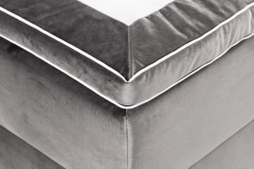 Oppbevaringsseng Alessia med LED-belysning 180x200 - Mørkgrå Fløyel - Møbler - Senger - Senger med oppbevaring