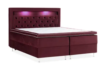 Oppbevaringsseng Alessia med LED-belysning 180x200 - Rød - Møbler - Senger - Senger med oppbevaring