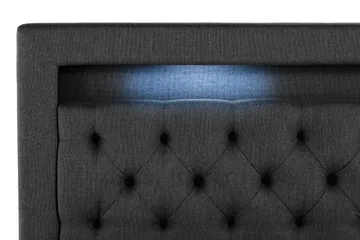 Oppbevaringsseng Alessia med LED-belysning 180x200 - Svart - Møbler - Senger - Senger med oppbevaring