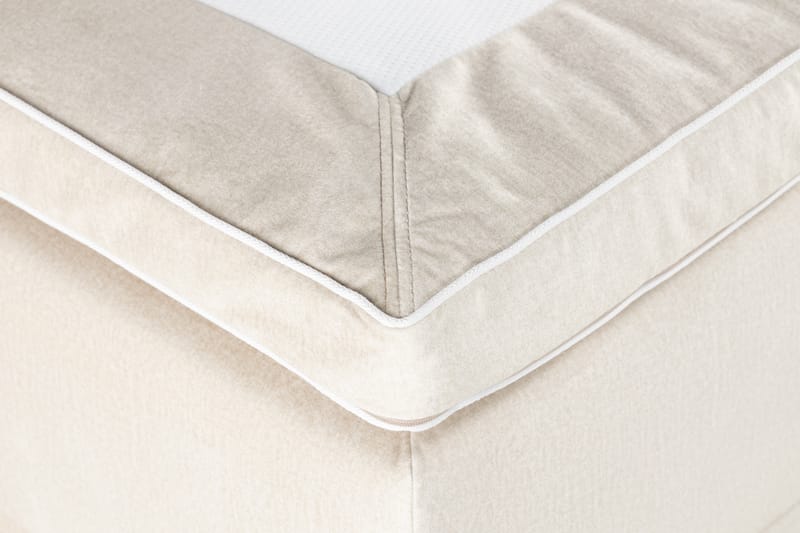 Oppbevaringsseng Monopoli med LED-belysning 180x200 - Beige - Møbler - Senger - Senger med oppbevaring - Dobbeltseng med oppbevaring