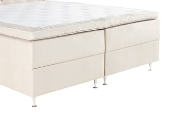 Oppbevaringsseng Monopoli med LED-belysning 180x200 - Beige - Møbler - Senger - Senger med oppbevaring - Dobbeltseng med oppbevaring