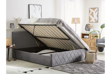 Rochefort Oppbevaringsseng 160x200 cm - Fløyel/Grå - Møbler - Senger - Senger med oppbevaring