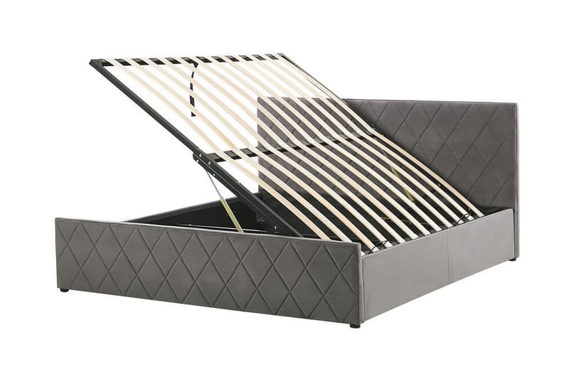 Rochefort Oppbevaringsseng 160x200 cm - Fløyel/Grå - Møbler - Senger - Senger med oppbevaring