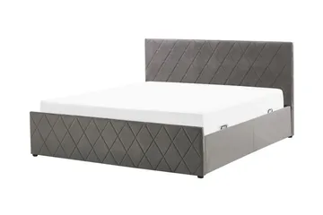 Rochefort Oppbevaringsseng 160x200 cm - Fløyel/Grå - Møbler - Senger - Senger med oppbevaring
