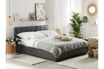 Dreuxa Oppbevaringsseng 140x200 cm - Kunstlær/Grå - Møbler - Senger - Senger med oppbevaring