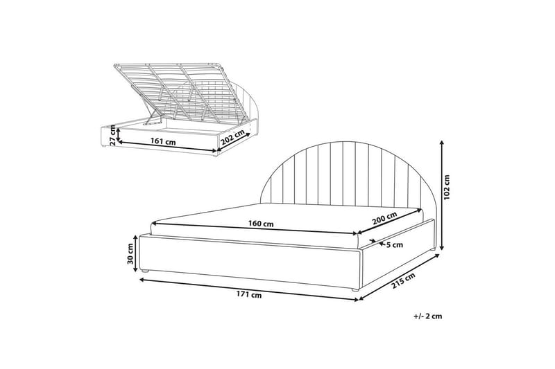 Dubbelsäng Beliani Chadenet med förvaring 140x200 cm 160x200 - Møbler - Senger - Senger med oppbevaring
