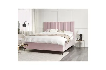 Dubbelsäng Beliani Sezanne med förvaring Beige-Grå-Svart, 140x200 cm Pink 180x200 - Møbler - Senger - Senger med oppbevaring