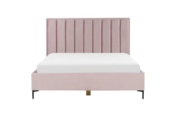 Dubbelsäng Beliani Sezanne med förvaring Beige-Grå-Svart, 140x200 cm Pink 180x200 - Møbler - Senger - Senger med oppbevaring