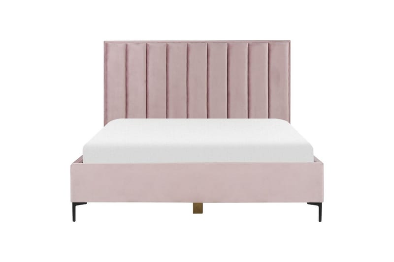 Dubbelsäng Beliani Sezanne med förvaring Beige-Grå-Svart, 140x200 cm Pink 180x200 - Møbler - Senger - Senger med oppbevaring