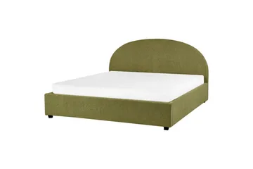 Dubbelsäng Beliani Vaucluse med förvaring Beige, 160x200 cm, Polyester Green 180x200 - Møbler - Senger - Senger med oppbevaring