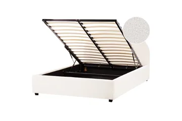 Dubbelsäng Beliani Vaucluse med förvaring Beige, 160x200 cm, Polyester White 140x200 - Møbler - Senger - Senger med oppbevaring