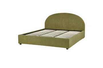 Dubbelsäng Beliani Vaucluse med förvaring Beige, 160x200 cm, Polyester Green 180x200 - Møbler - Senger - Senger med oppbevaring