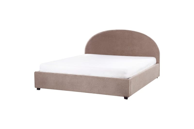 Dubbelsäng Beliani Vaucluse med förvaring Beige, 160x200 cm, Polyester Taupe 180x200 - Møbler - Senger - Senger med oppbevaring