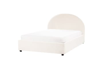 Dubbelsäng Beliani Vaucluse med förvaring Beige, 160x200 cm, Polyester White 140x200 - Møbler - Senger - Senger med oppbevaring