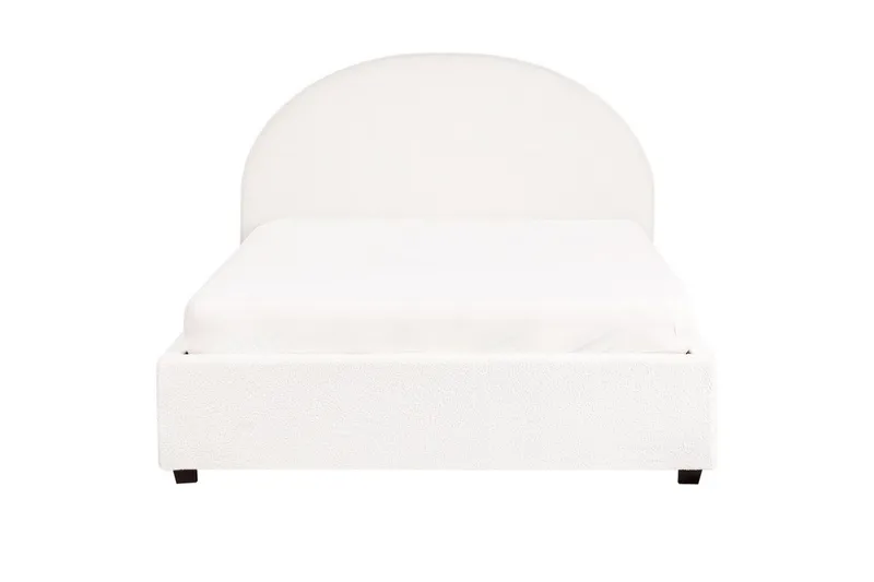 Dubbelsäng Beliani Vaucluse med förvaring Beige, 160x200 cm, Polyester White 140x200 - Møbler - Senger - Senger med oppbevaring