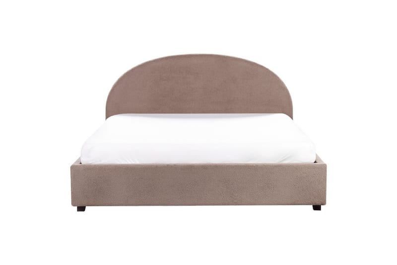 Dubbelsäng Beliani Vaucluse med förvaring Beige, 160x200 cm, Polyester Taupe 180x200 - Møbler - Senger - Senger med oppbevaring