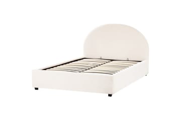 Dubbelsäng Beliani Vaucluse med förvaring Beige, 160x200 cm, Polyester White 140x200 - Møbler - Senger - Senger med oppbevaring