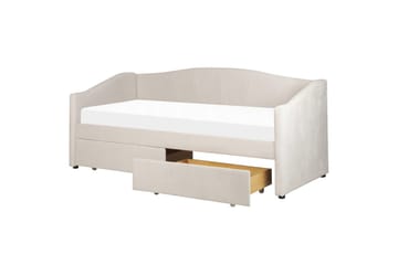 Enkelsäng Beliani Vittel med förvaring Beige Beige - Møbler - Senger - Senger med oppbevaring