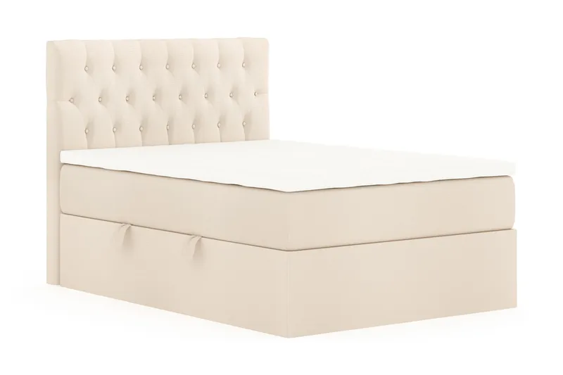 Boxy Box Bed Seng med Oppbevaring 120x200 cm - Beige - Møbler - Senger - Enkeltsenger