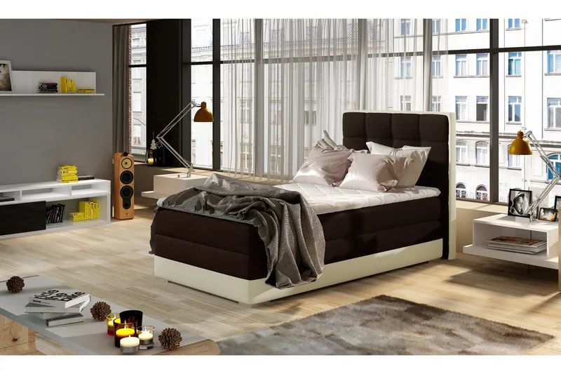Damion Rammeseng 90x200 cm - Brun/Beige - Møbler - Senger - Enkeltsenger