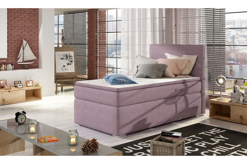 Larrimbe Oppbevaringsseng 90x200 cm Venstre - Rosa - Møbler - Senger - Enkeltsenger