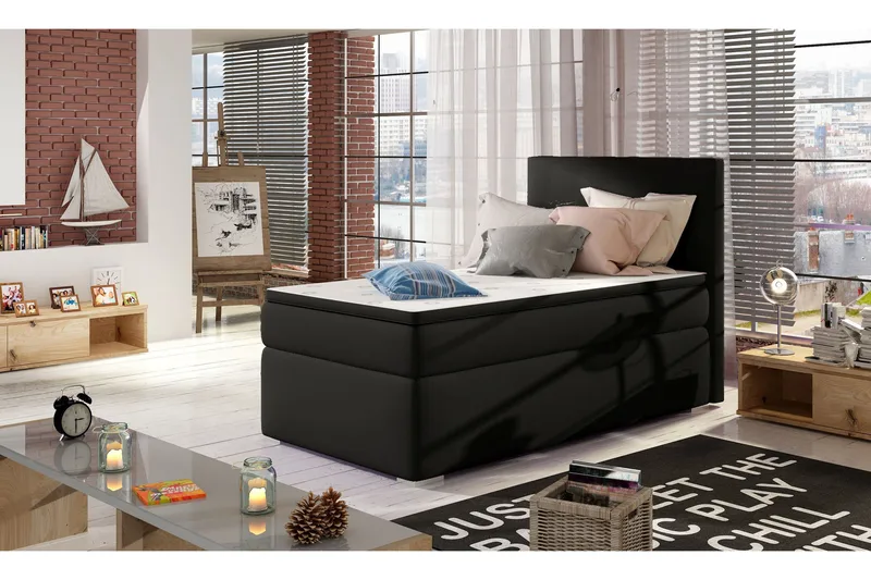 Larrimbe Oppbevaringsseng 90x200 cm Venstre, Svart