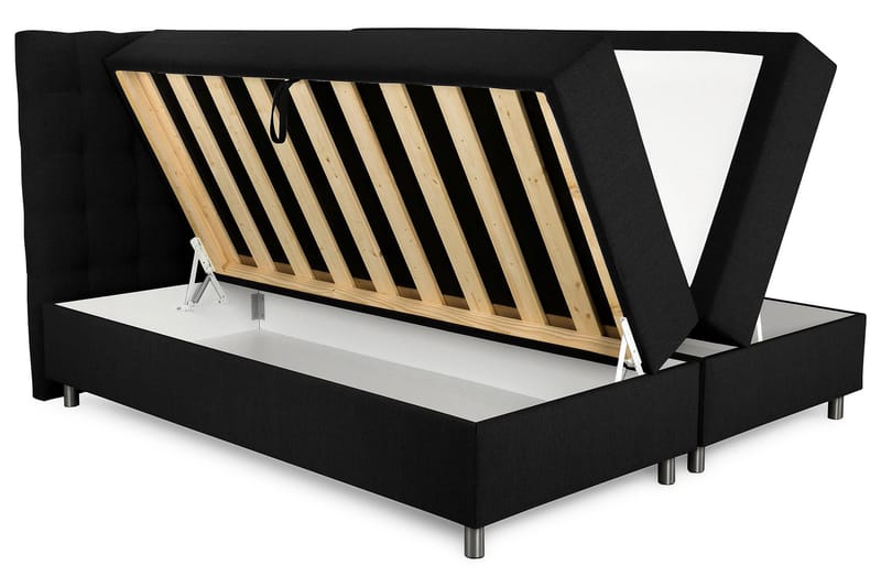 Montana Dobbeltseng med Oppbevaring 160x200 cm - Svart - Møbler - Senger - Senger med oppbevaring