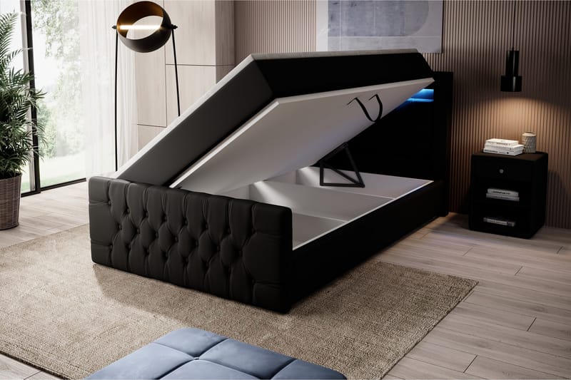 Franco Sengepakke 120x200 med Oppbevaring - Svart - Møbler - Senger - Senger med oppbevaring