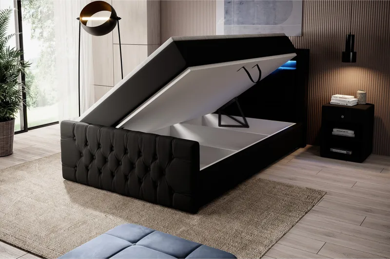 Franco Sengepakke 120x200 med Oppbevaring - Svart - Møbler - Senger - Senger med oppbevaring