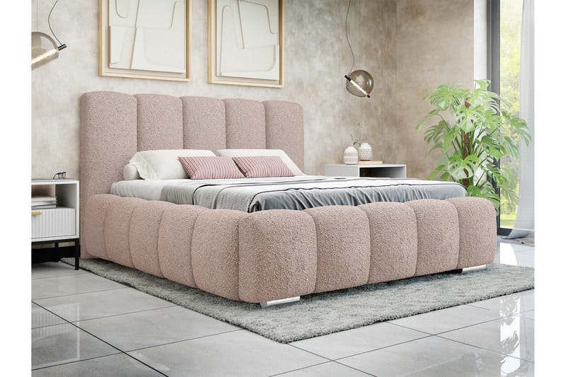 Gioia Oppbevaringsseng 160x200 cm - Rosa - Møbler - Senger - Senger med oppbevaring
