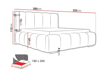 Gioia Oppbevaringsseng 180x200 cm - Beige - Møbler - Senger - Senger med oppbevaring - Dobbeltseng med oppbevaring