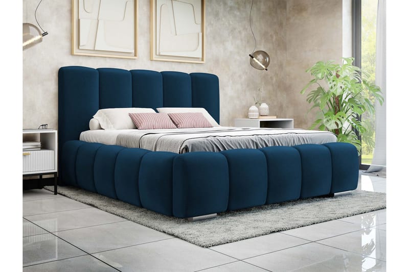 Gioia Oppbevaringsseng 180x200 cm - Blå - Møbler - Senger - Senger med oppbevaring