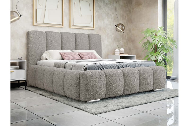 Gioia Oppbevaringsseng 180x200 cm - Grå - Møbler - Senger - Senger med oppbevaring - Dobbeltseng med oppbevaring