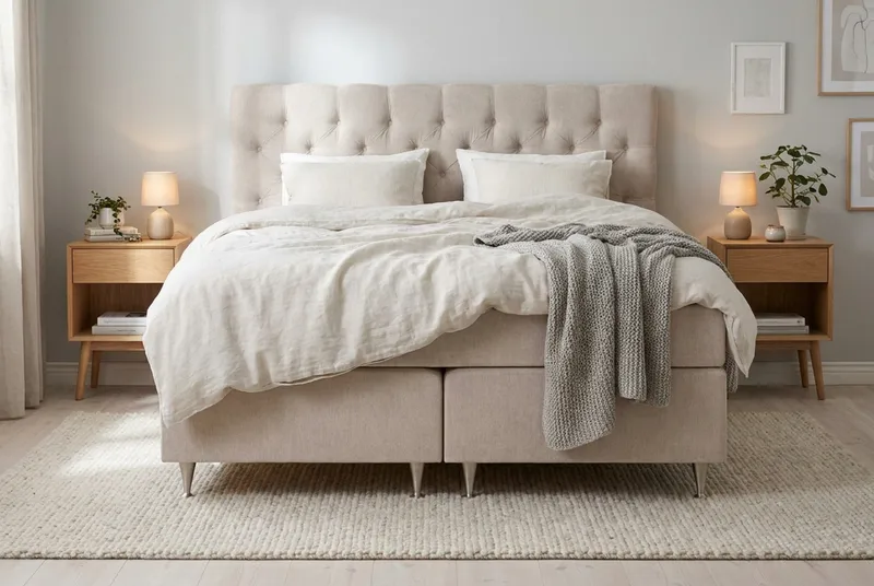 Joluma Komplett Sengpakke Fast 180x200 cm - Beige - Møbler - Senger - Kontinentalsenger