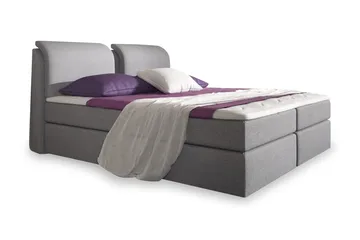 Komplett Box Bed Tyler 180x200 Grå - Grå - Møbler - Senger - Senger med oppbevaring