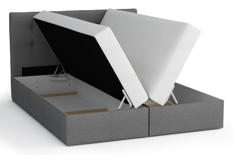 Komplett Sengepakke Mona med Oppbevaring 140x200 - Hvit/Grå - Senger med oppbevaring - Komplett sengepakke