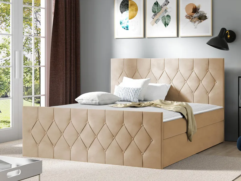 Kontinentalseng 147x216 cm - Beige - Møbler - Senger - Senger med oppbevaring