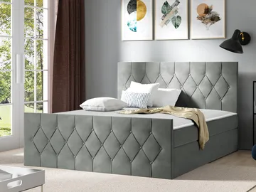 Kontinentalseng 147x216 cm - Grå - Møbler - Senger - Senger med oppbevaring