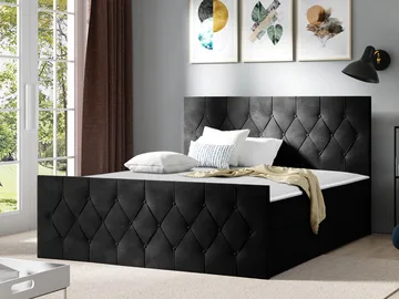 Kontinentalseng 207x216 cm - Svart - Møbler - Senger - Senger med oppbevaring