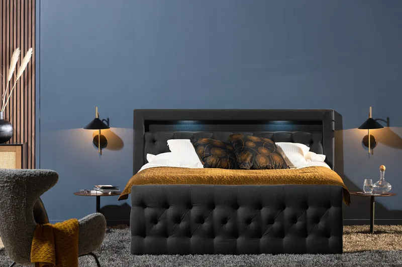 Kontinentalseng Cloud47 Francisco sengepakke Svart Skuffer - Møbler - Senger - Senger med oppbevaring