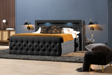 Kontinentalseng Cloud47 Francisco sengepakke Svart Skuffer - Møbler - Senger - Senger med oppbevaring