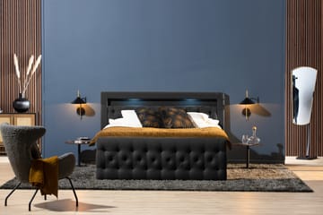 Kontinentalseng Cloud47 Francisco sengepakke Svart Skuffer - Møbler - Senger - Senger med oppbevaring