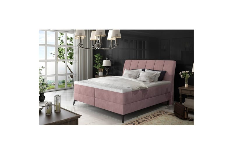 Kontinentalseng Eltap Aderito - 180x200 cm, Soro 61, Rosa - Møbler - Senger - Senger med oppbevaring