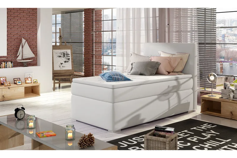 Larrimbe Oppbevaringsseng 90x200 cm Høyre, Hvit