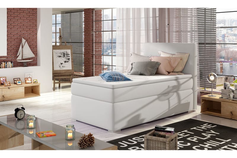 Larrimbe Oppbevaringsseng 90x200 cm Venstre, Hvit